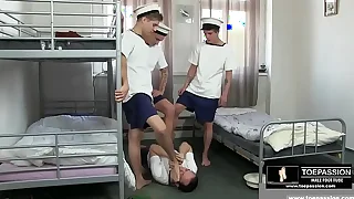 Army Boys Humiliates Faggot about a Core Admire Threesome