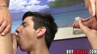 Facialized twink spitroasted during hot triptych