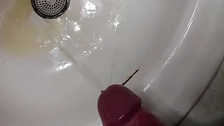 Golden shower in burnish apply bathroom sink