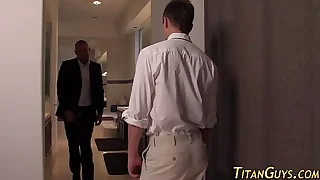Ass eaten adherent gay jizz