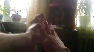 Footfetish, blue footjob by Stank