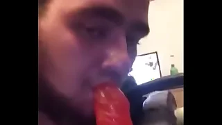 Gay age-old hotfoot it blows dildo