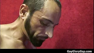 Gloryholes and Handjobs - Gay untidy blowjobs through a cleft 28