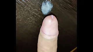 Cumming without hands from a dildo