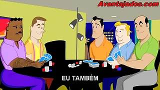 Desenho do Universitário Tarado no Jogo de Cartas